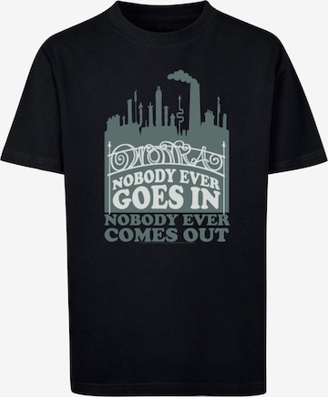 ABSOLUTE CULT Shirt 'Willy Wonka - Nobody Goes In' in Zwart: voorkant