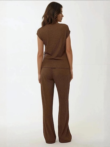 Wide Leg Pantalon Hiccup en marron