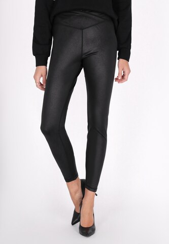 faina Skinny Leggings in Black: front