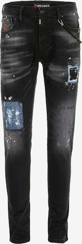 CIPO & BAXX Regular Jeans 'CD388' in Zwart: voorkant