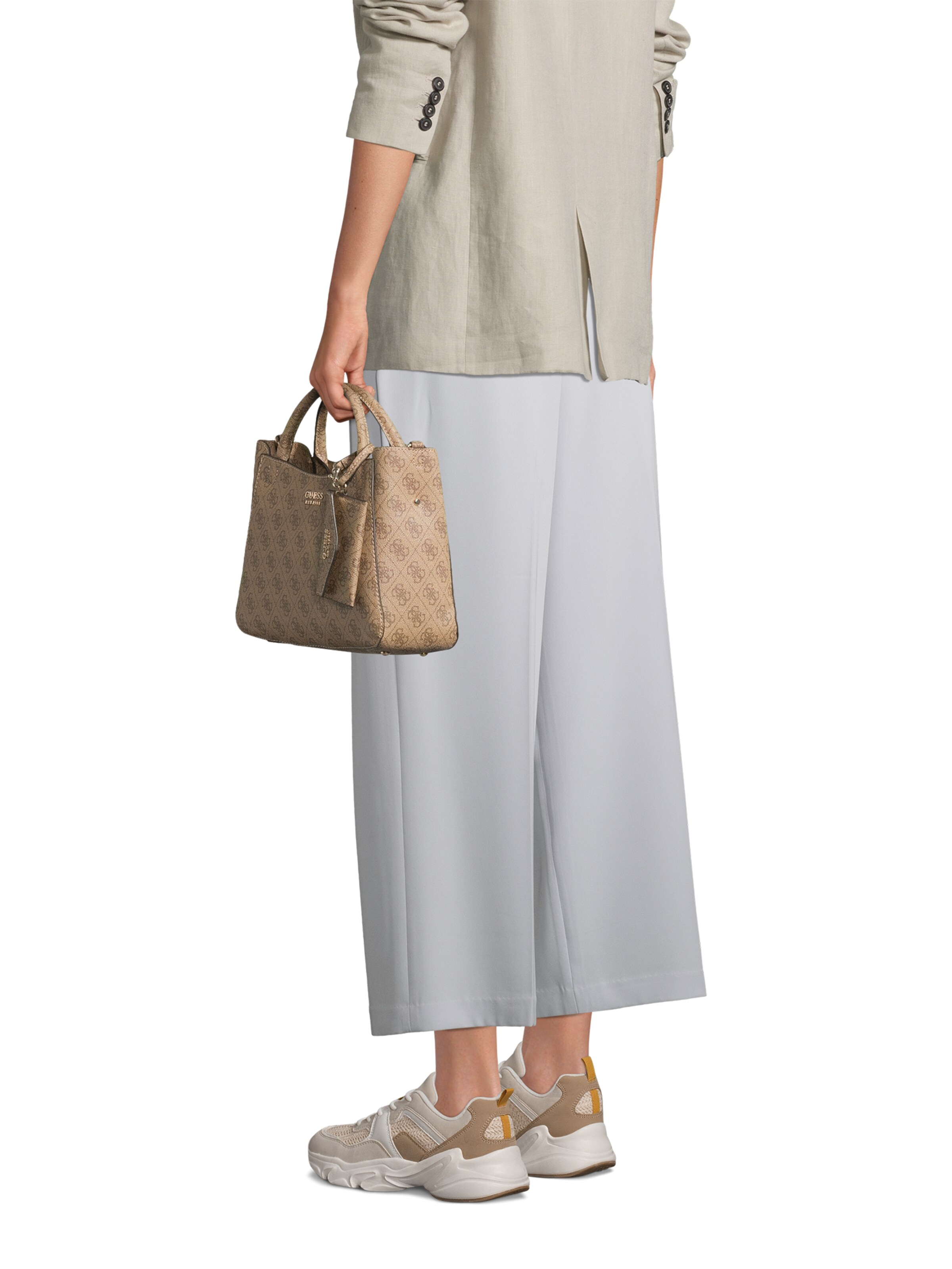 GUESS Shopper 'BRENTON SML GIRLFRIEND SATCHEL' in Brown