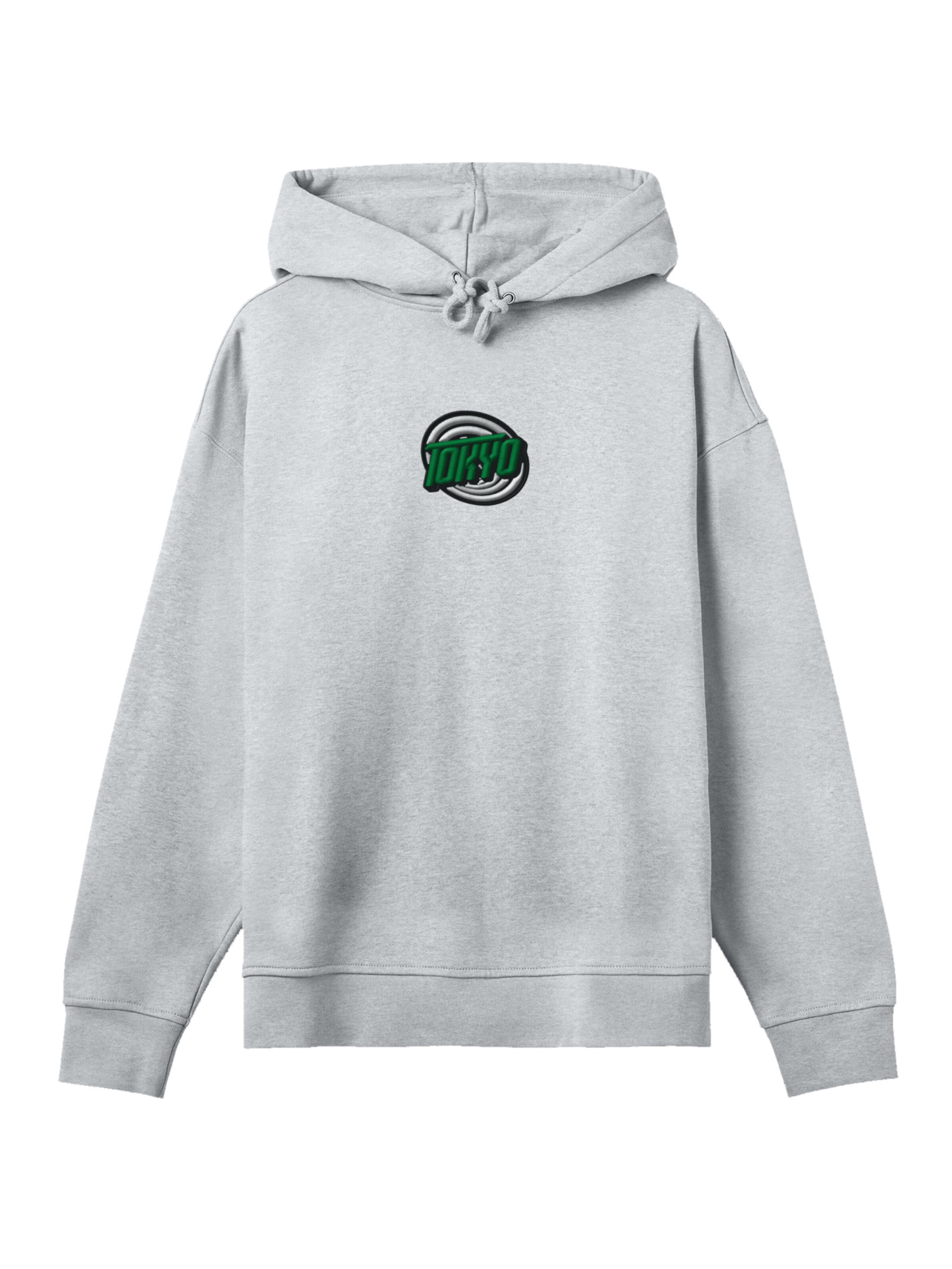 F4NT4STIC Sweatshirt 'Tokyo Bestickt' in Grau: Vorderseite