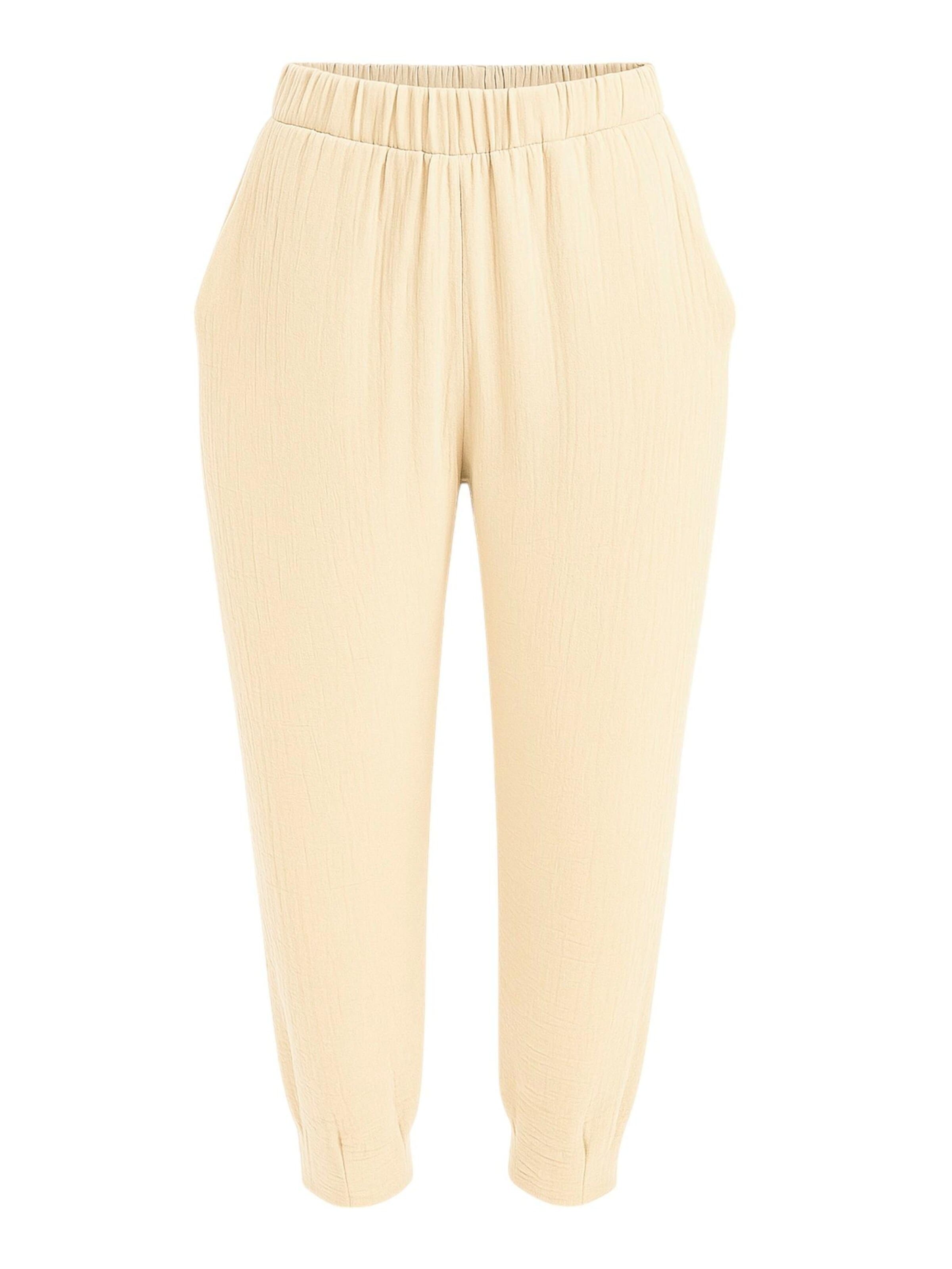fashionshowcase Loosefit Broek 'EMIRA' in Beige: voorkant