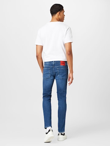 HUGO Red Slimfit Jeansy w kolorze niebieski