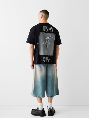 Bershka T-Shirt in Schwarz