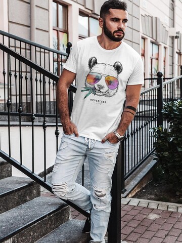 Neverless Shirt 'Panda Bambus' in White
