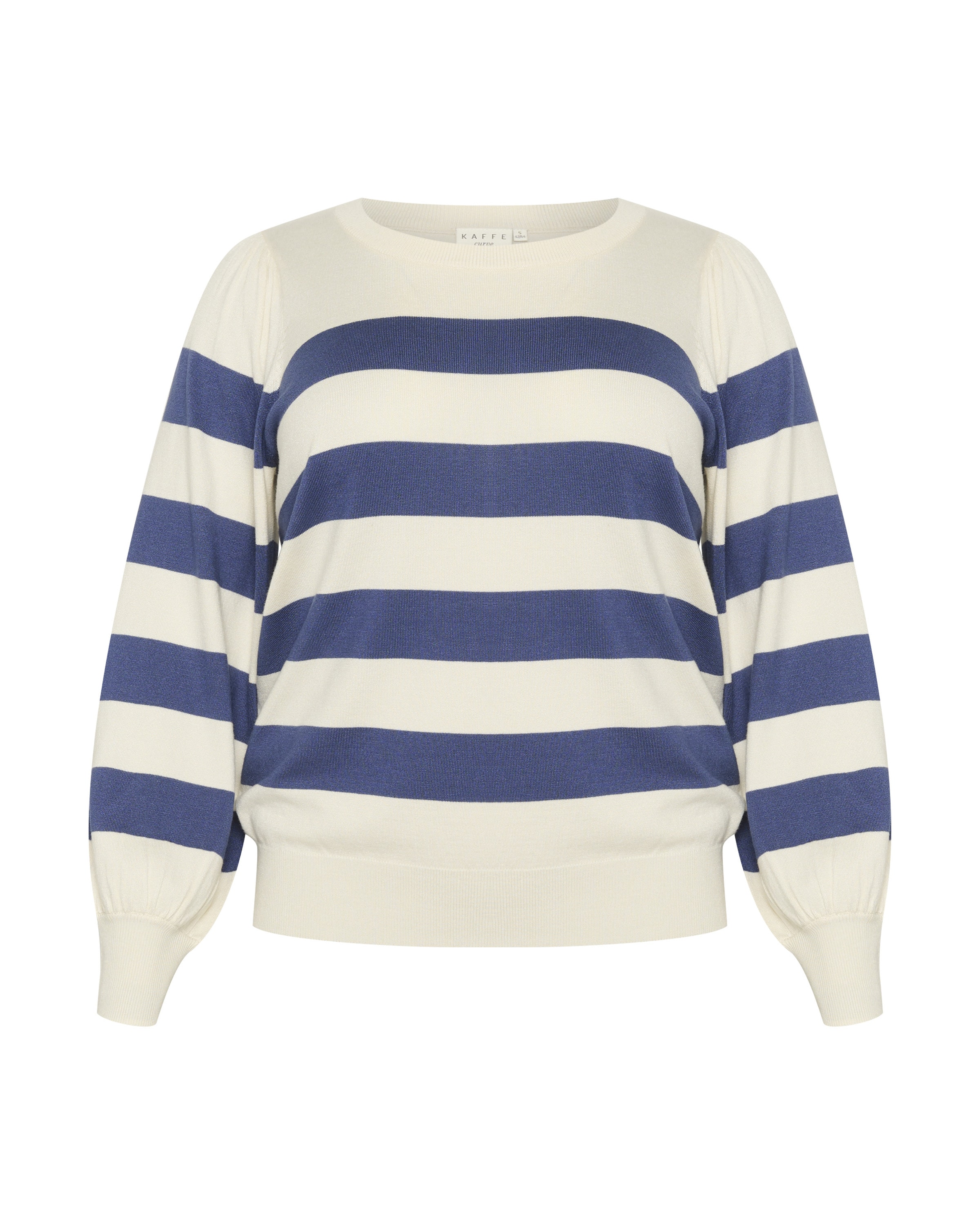 KAFFE CURVE Sveter 'Malia' - enciánová / biela, Produkt