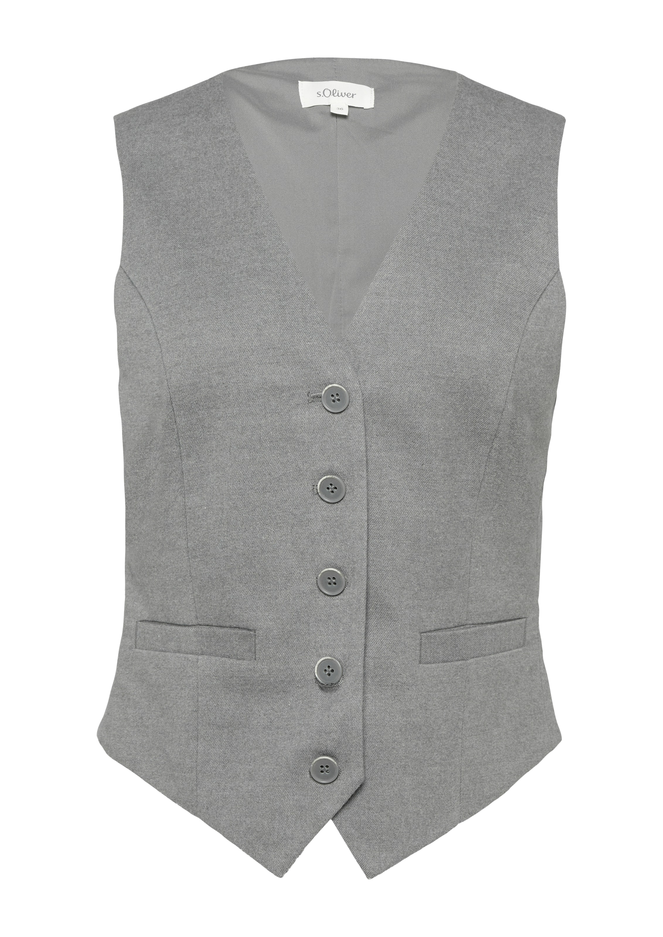 s.Oliver Gilet in Grijs: voorkant