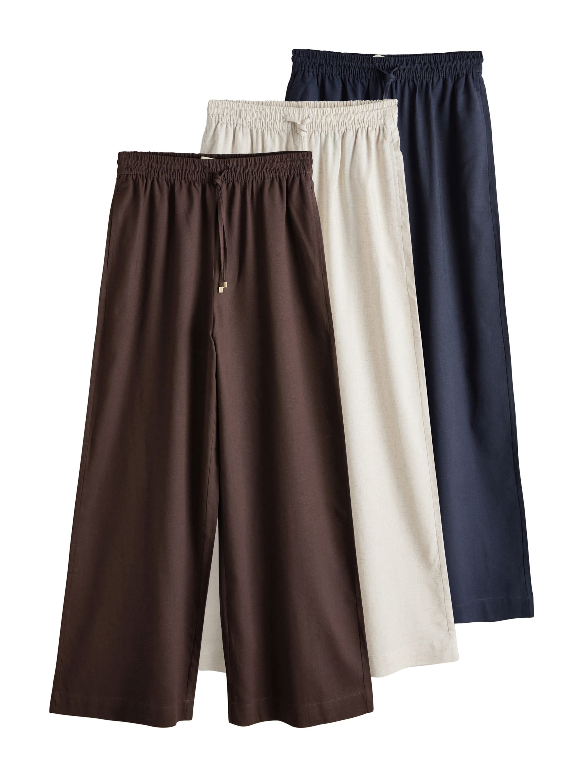 Next Wide Leg Hose in Beige: Vorderseite