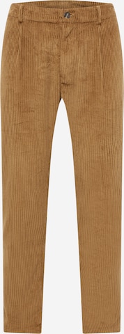 Rotholz Slimfit Kalhoty se sklady v pase – béžová: přední strana