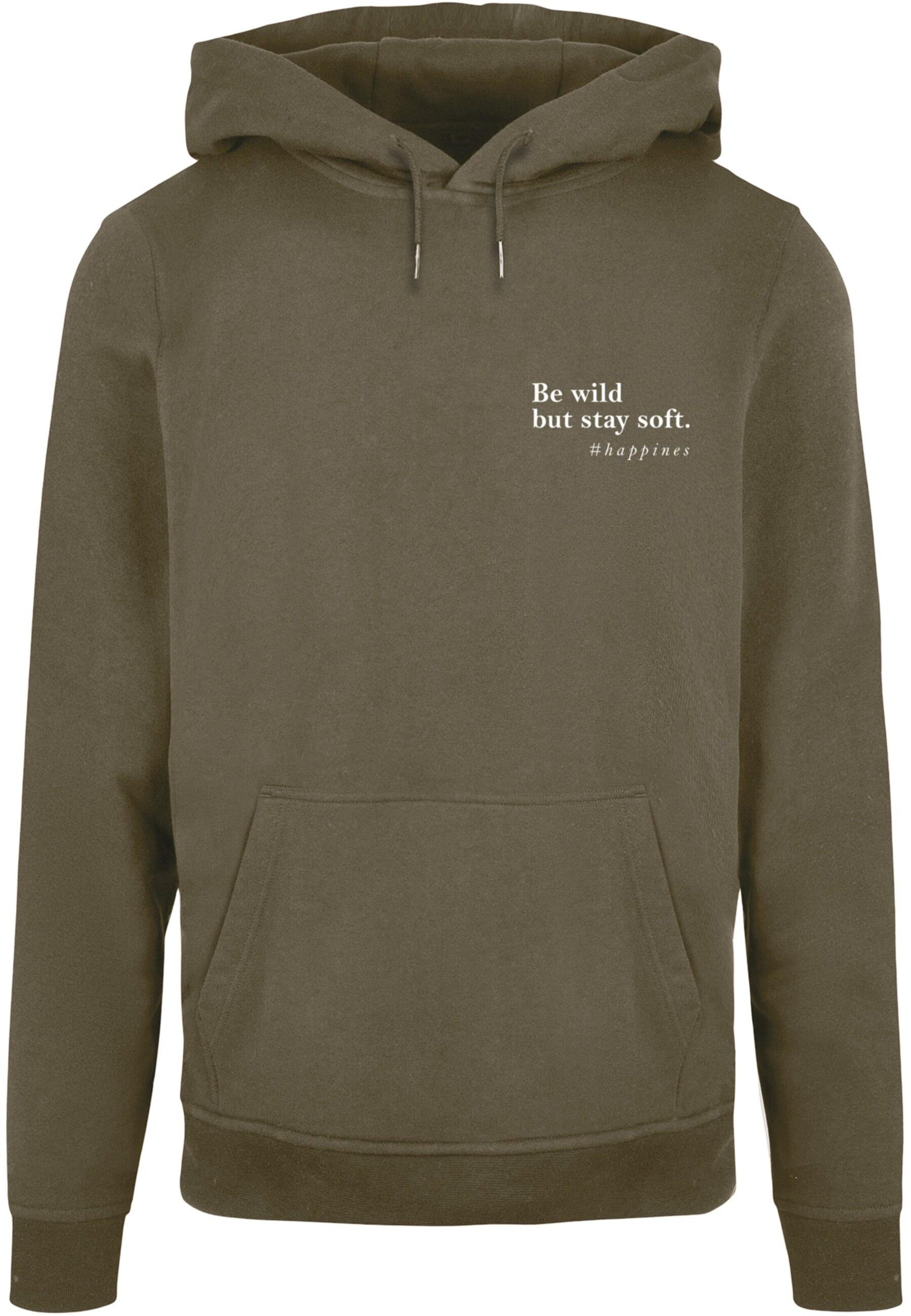 Merchcode Sweatshirt 'Happines' in Groen: voorkant