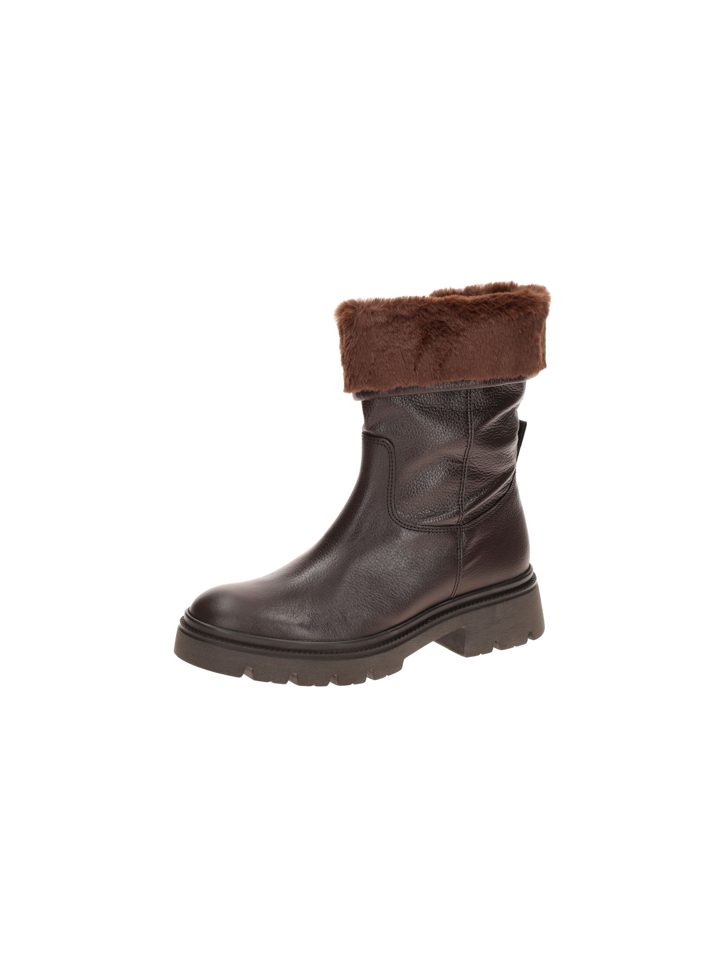 GABOR Boots 'Gabor Stiefel braun mocca Fellkragen gekrempelt 8021.04.002' in Brown: front