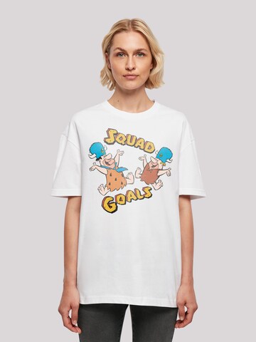 T-shirt oversize 'The Flintstones Squad Goals' F4NT4STIC en blanc : devant