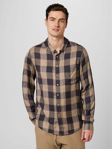 ABOUT YOU Regular fit Button Up Shirt 'Benny' in Brown: front