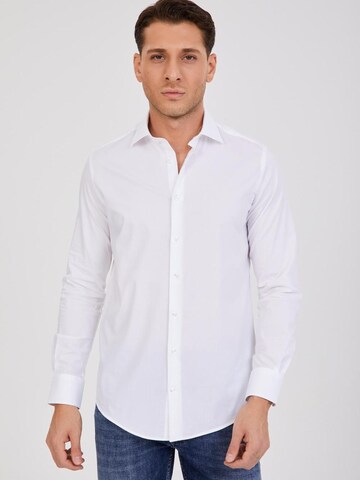 Slim fit Camicia business 'Firenze Oxford Man Shirt White' di 7Camicie in bianco: frontale