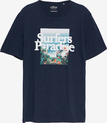s.Oliver Shirt 's.Oliver - Heren t-shirt' in Blauw: voorkant