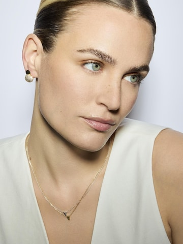 Luxenter Halsband 'Alphabet  V' i gul: framsida