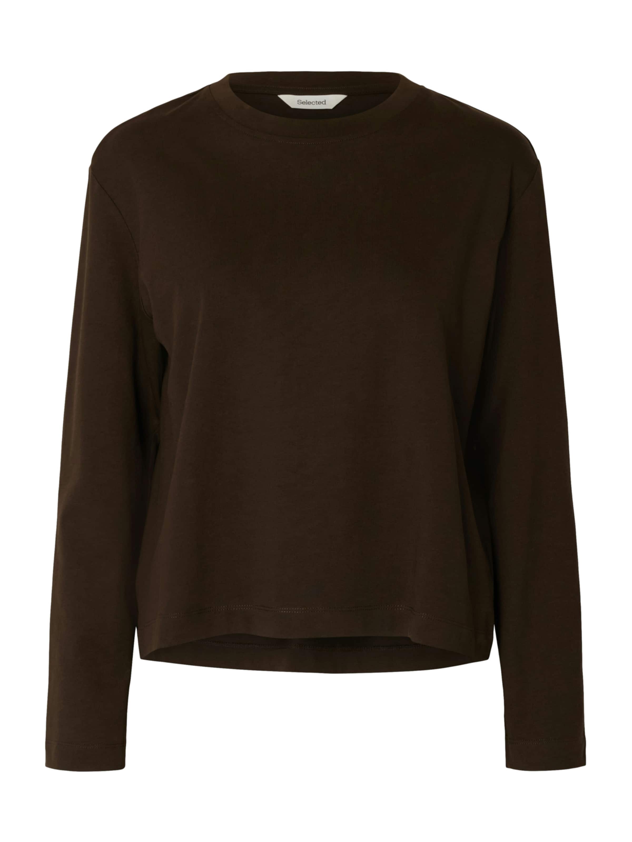 SELECTED Shirt 'SLFESSENTIAL' in Brown: front