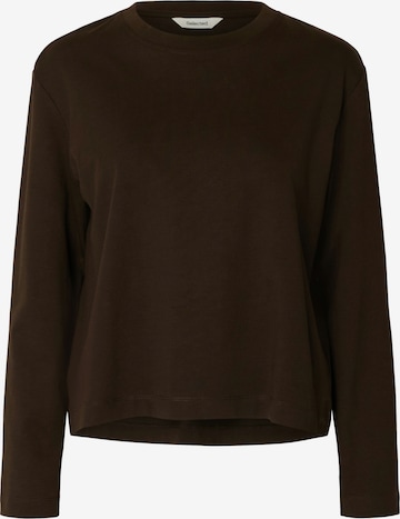 T-shirt 'SLFESSENTIAL' SELECTED en marron : devant