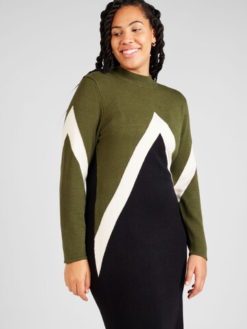 Vero Moda Curve Gebreide jurk 'NANCY' in Groen