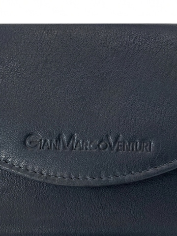 Portamonete 'Portafoglio donna vera pelle Gianmarco Venturi bottone zip' di GianMarco Venturi in blu