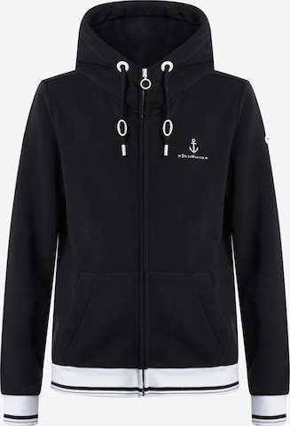 DreiMaster Maritim Zip-Up Hoodie in Black: front