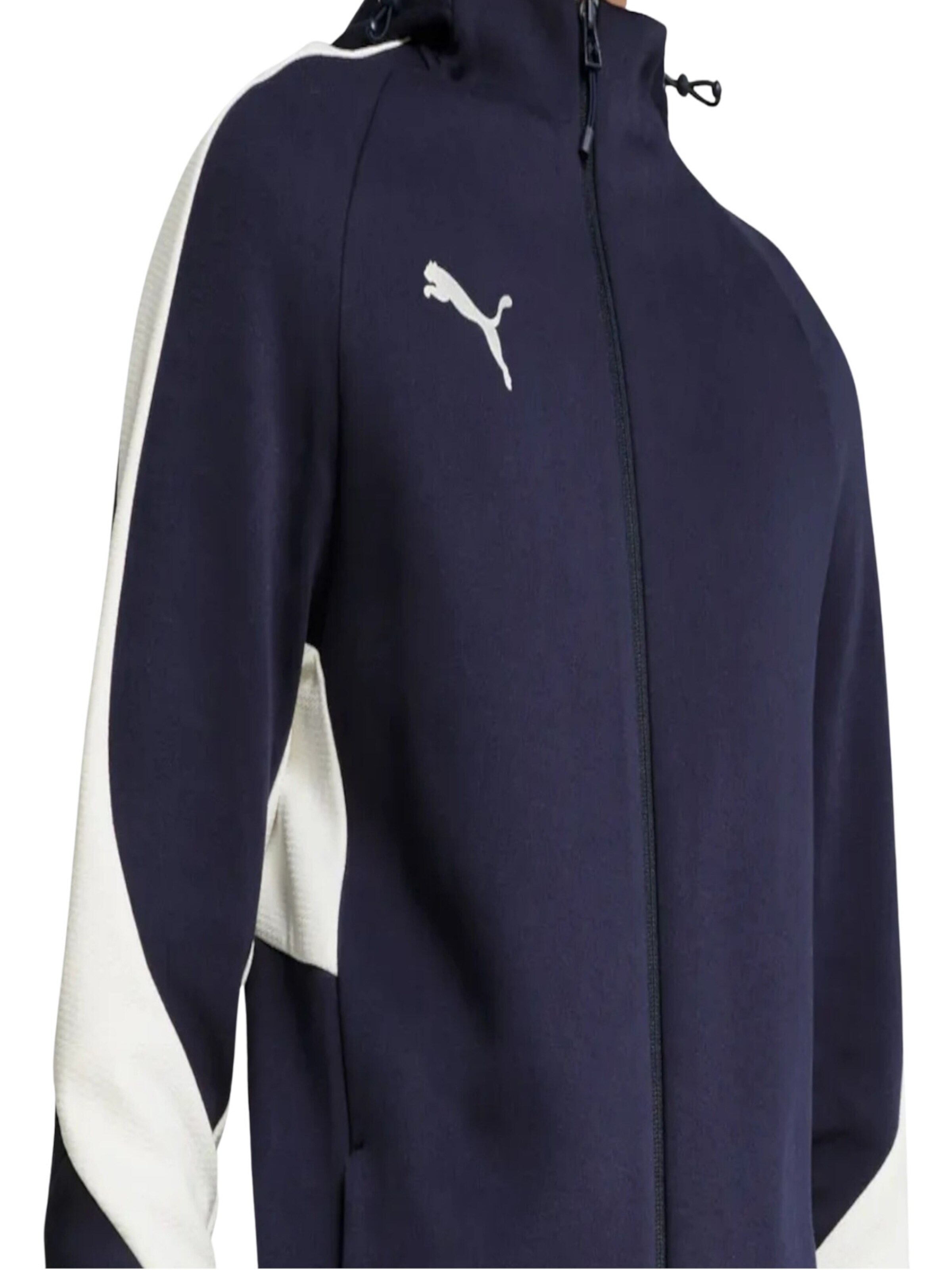 Giacca di felpa sportiva 'teamEVOSTRIPE' di PUMA in blu