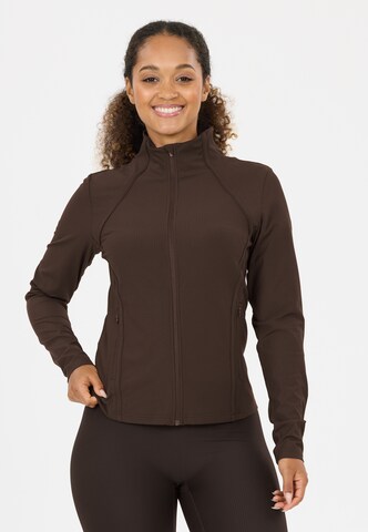 Athlecia Sportjacke 'Thrine' in Braun: Vorderseite