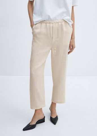 MANGO Loose fit Pants in Beige: front