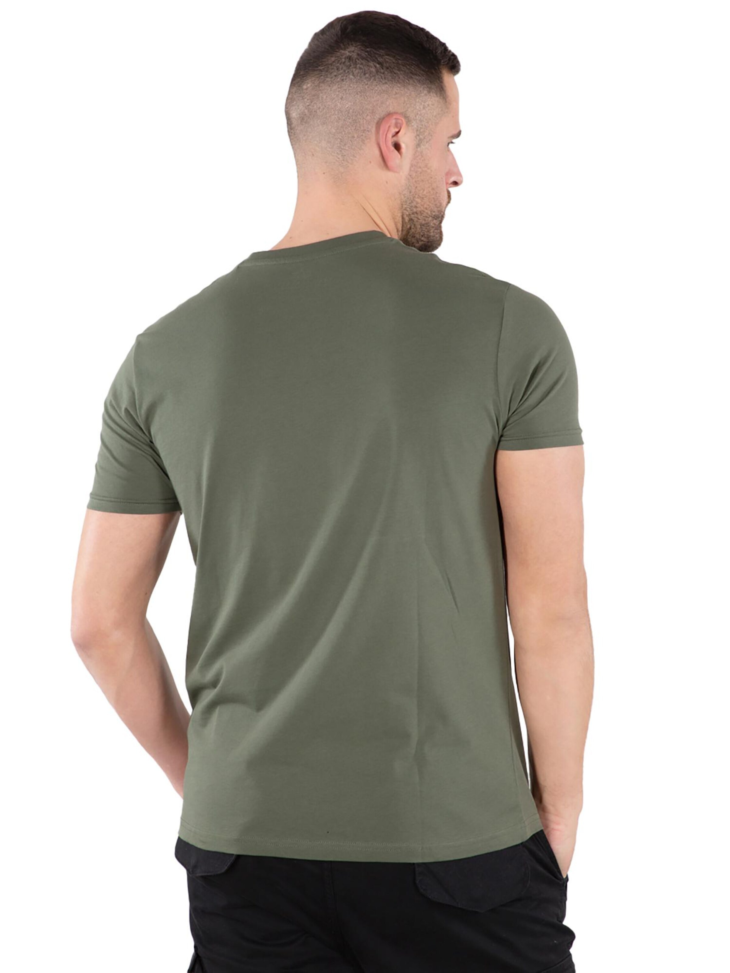 ALPHA INDUSTRIES Shirt 'Basic Logo Reflective' in Green