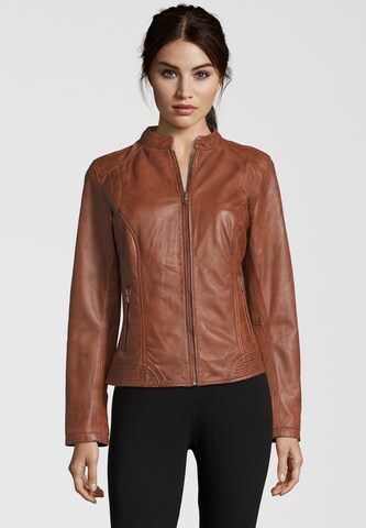 7ELEVEN Lederjacke Viccy - 7 E / L in Braun: Vorderseite