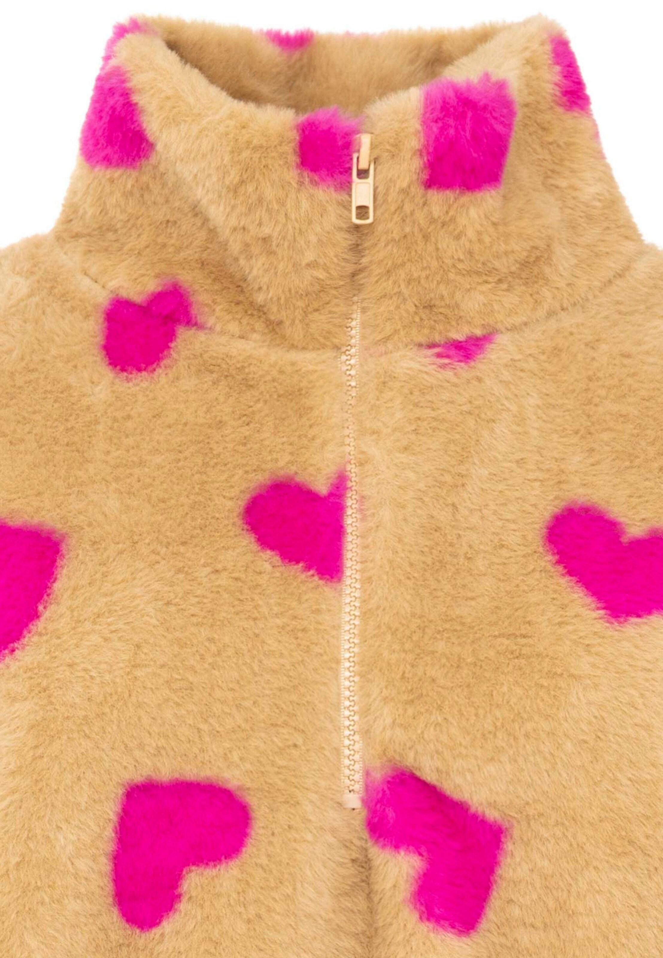 Zwillingsherz Sweatshirt 'Fake Fur Troyer Herzi' in Pink