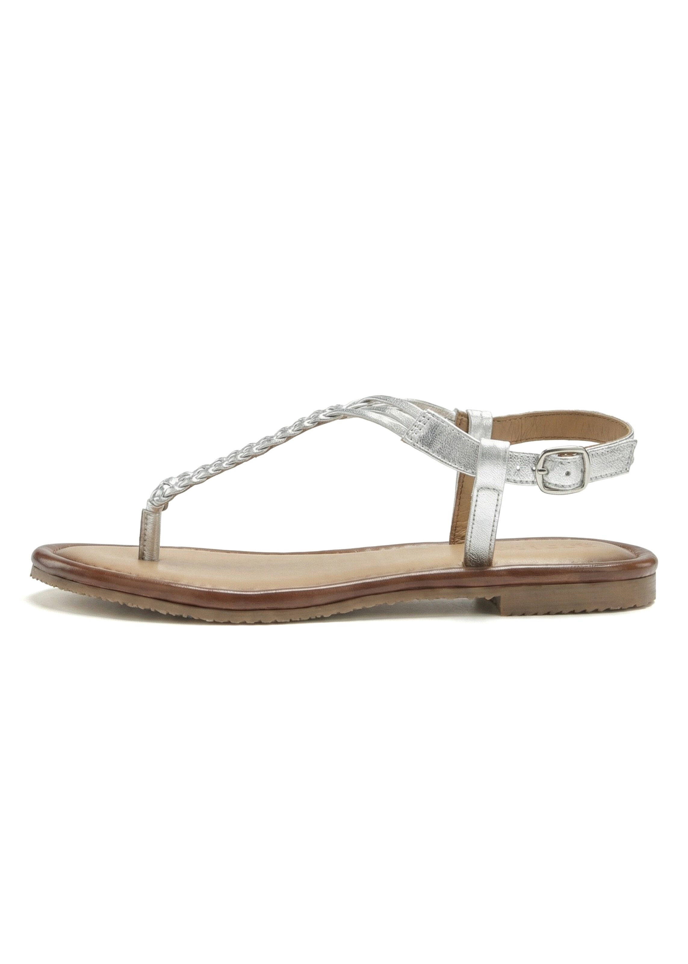 VIVANCE T-Bar Sandals in Silver