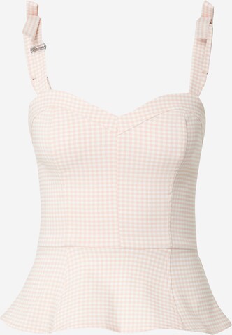 Haut 'VICHY' GUESS en rose : devant