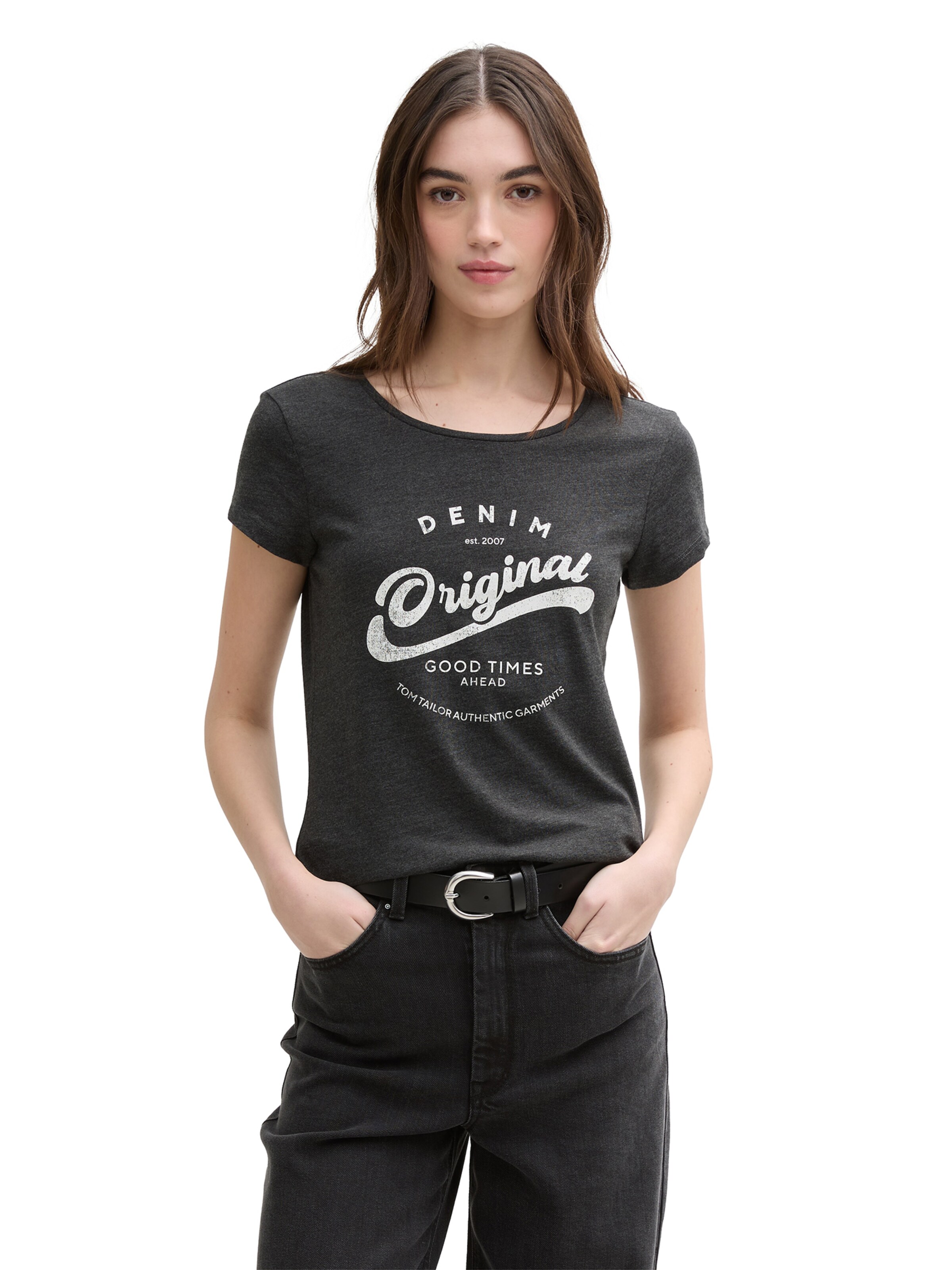 TOM TAILOR DENIM Shirt in Grijs: voorkant