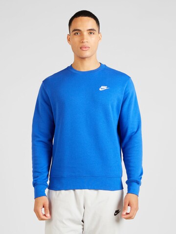 Nike Sportswear Regular Fit Sweatshirt 'Club Fleece' in Blau: Vorderseite