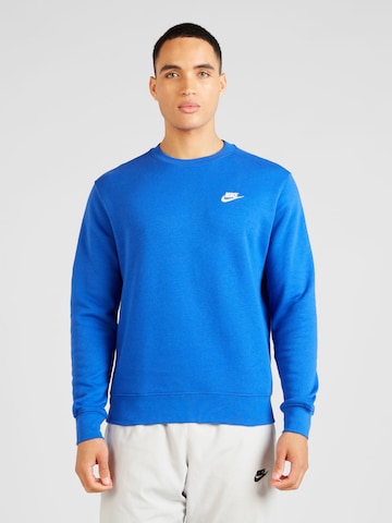 Regular fit Bluză de molton 'Club Fleece' de la Nike Sportswear pe albastru: față