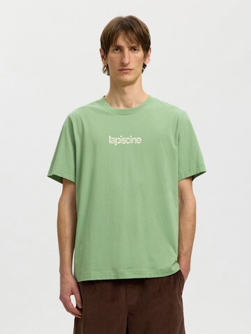 SELECTED Shirt in Groen: voorkant