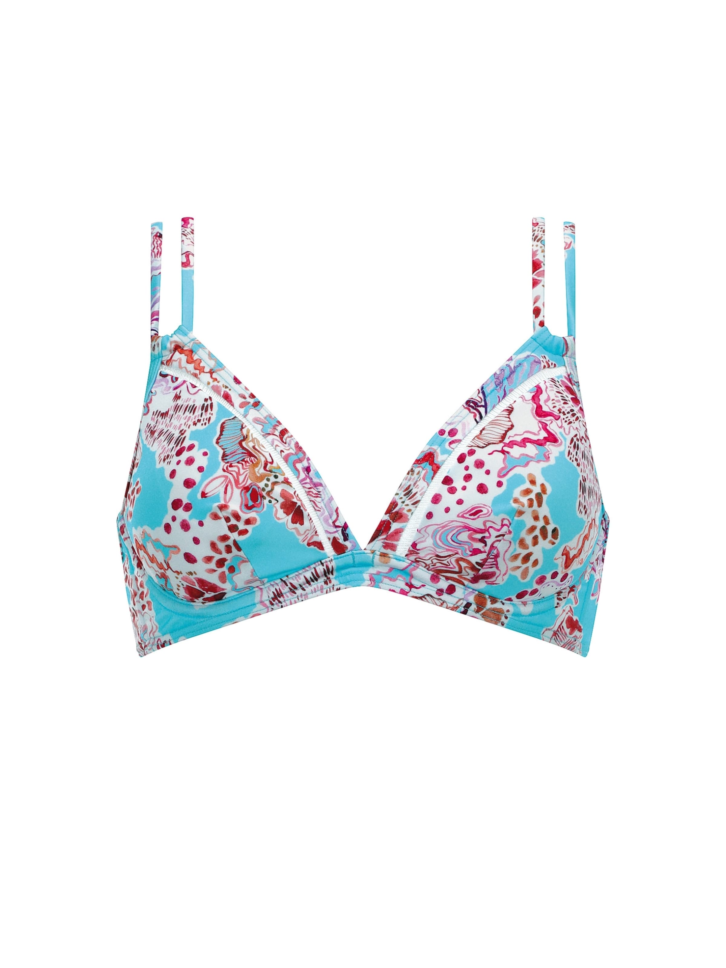 OLYMPIA T-shirt Bikini Top in Blue: front