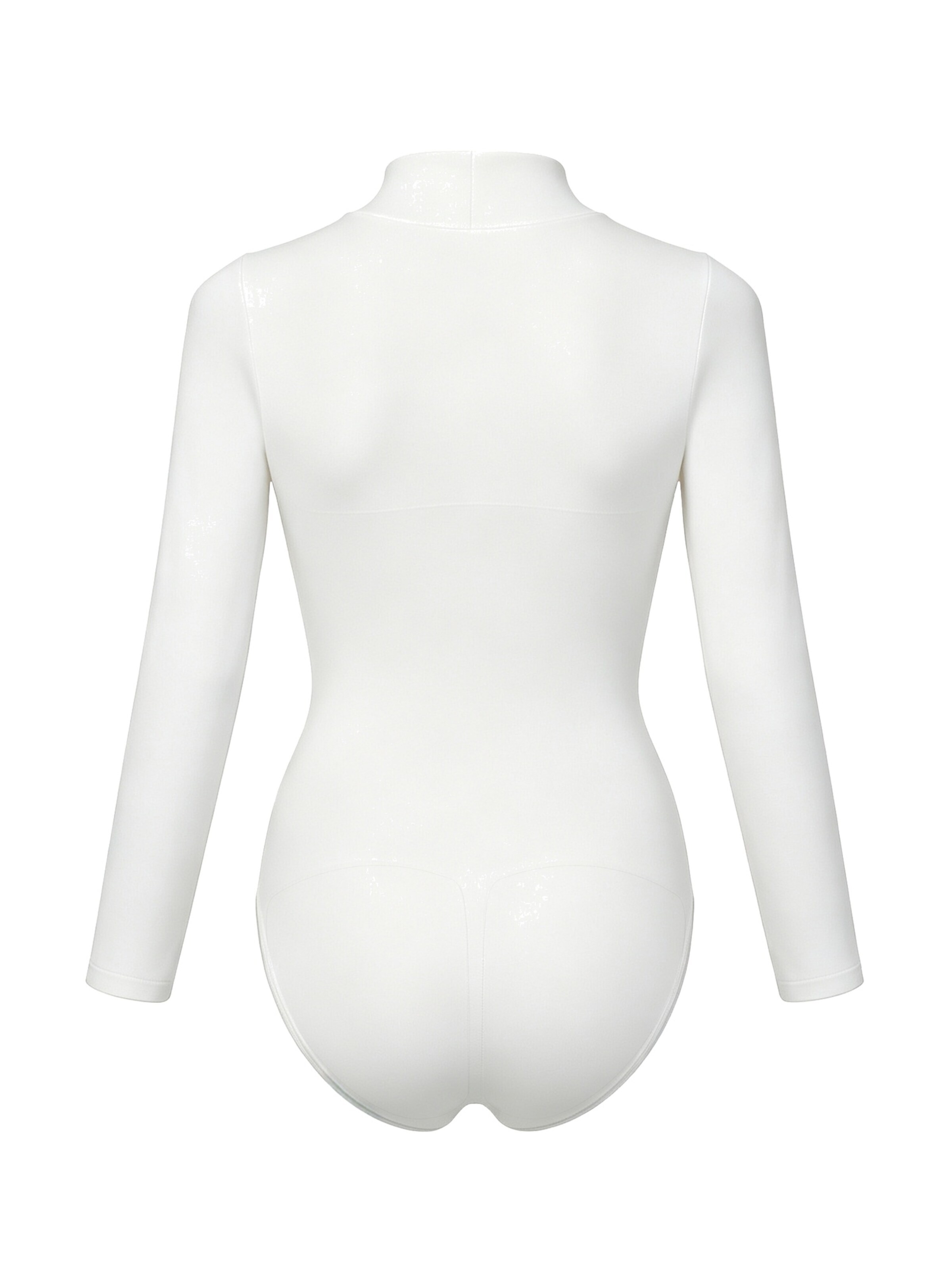 cfab Shaping bodysuit 'Clean Longsleeve Turtleneck Sculpting Bodysuit with Slip' in White