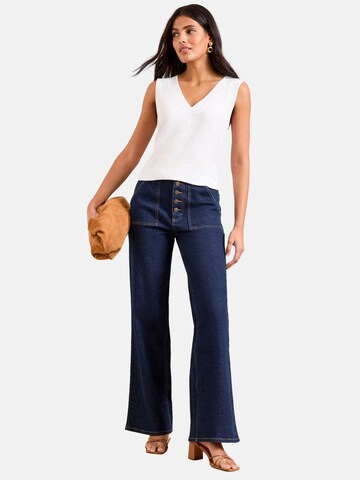 love & roses - Top en blanco: frente