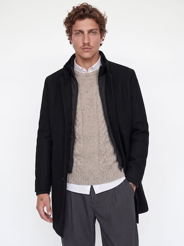 Manteau mi-saison 'JJEMELTON' JACK & JONES en noir : devant
