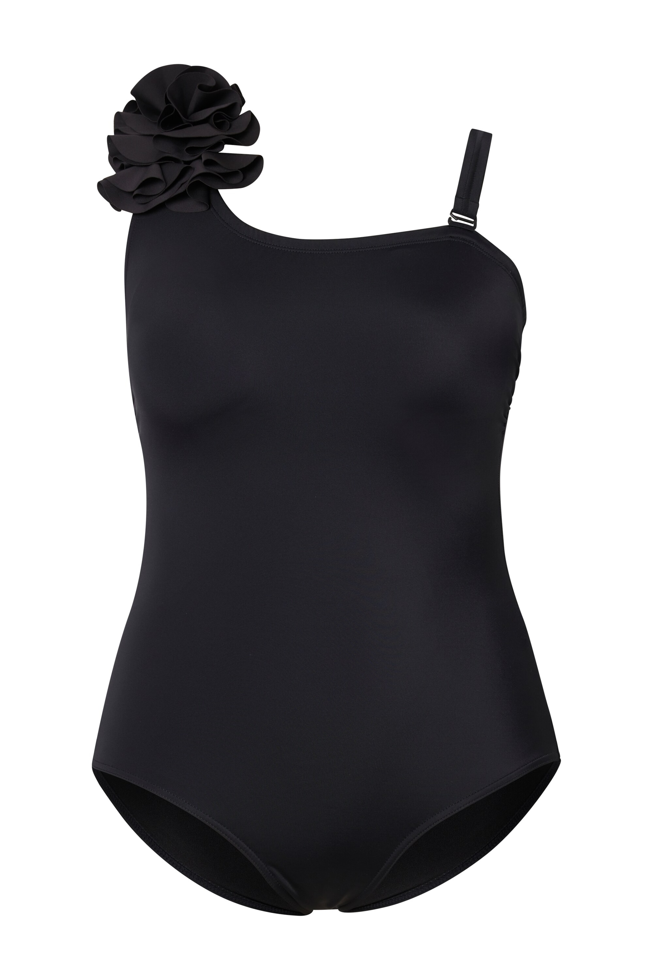 Ulla Popken T-shirt Swimsuit in Black: front