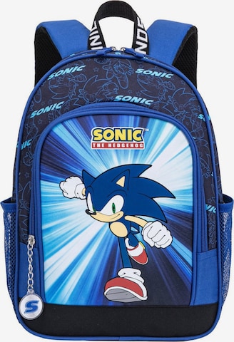 Sonic the Hedgehog Backpack 'Sonic the Hedgehog Rugzak Kinderen – Blauw Zwart – Schooltas Jongens – 37cm Hoog' in Blue: front
