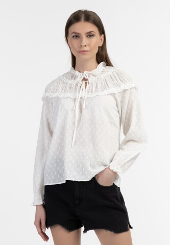 Camicia da donna 'Abrel' di DreiMaster Vintage in bianco: frontale