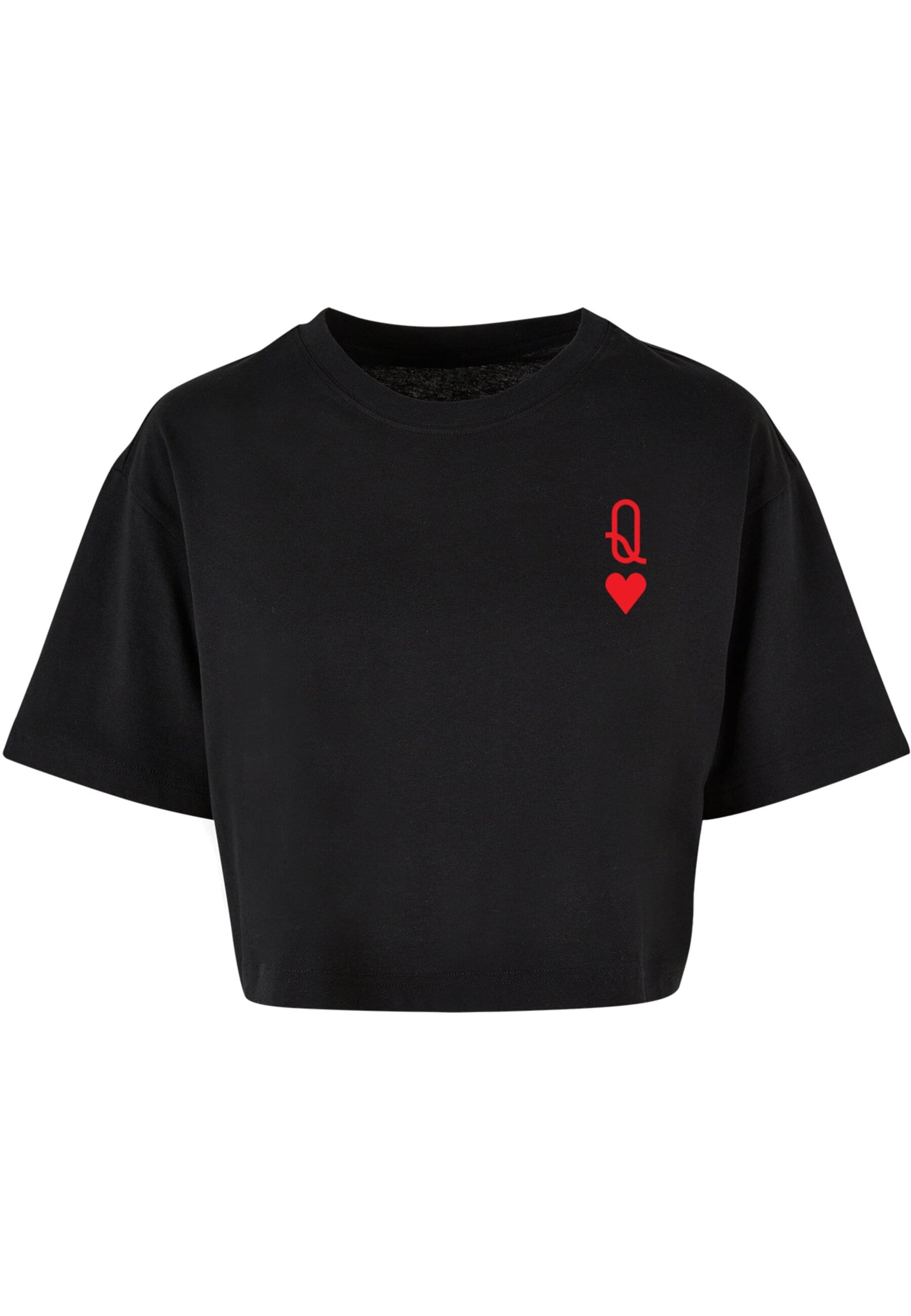 Merchcode - Camisa 'Hugs & Love - Queen of Hearts' em preto: frente