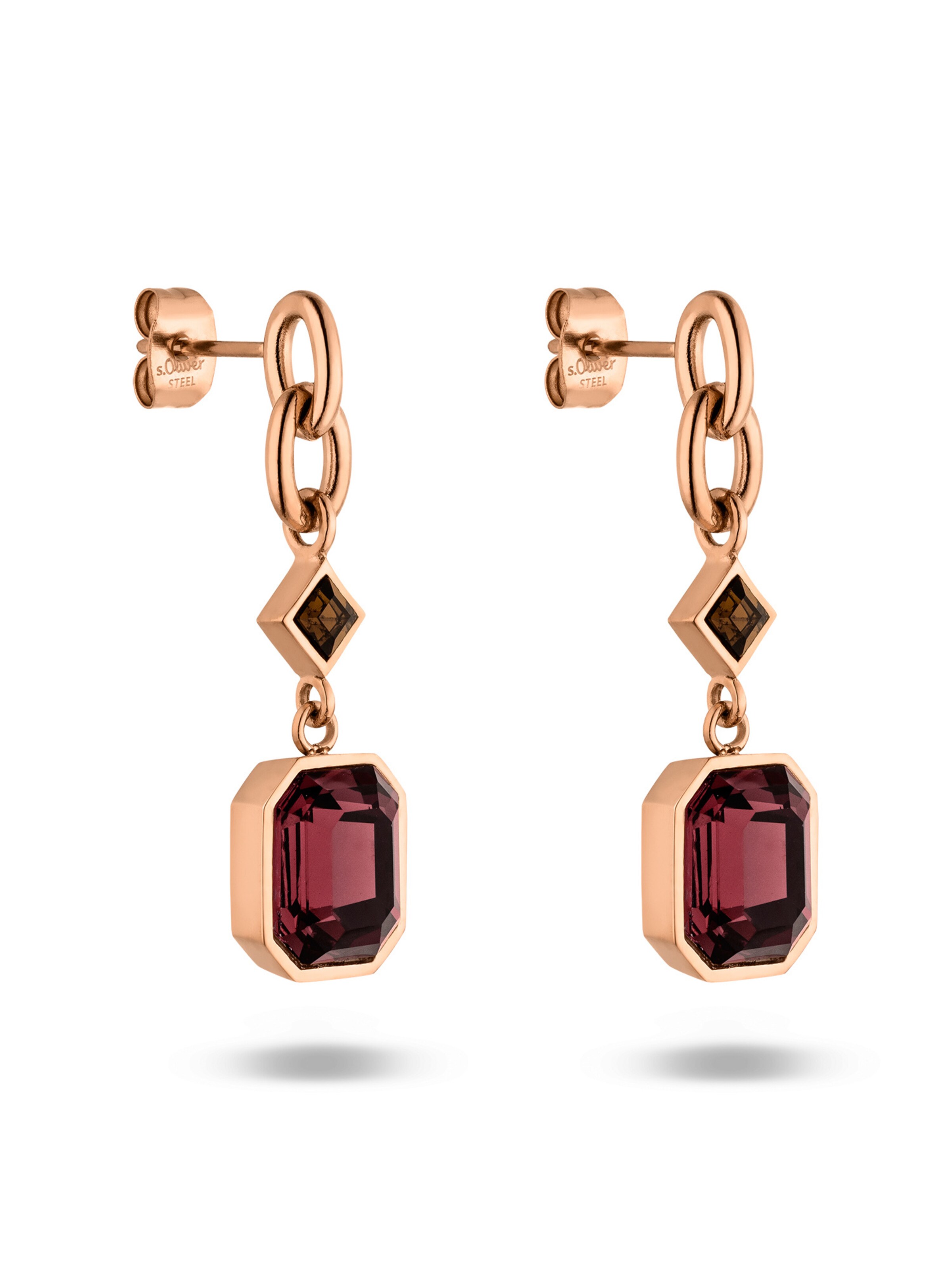 s.Oliver Earrings in One size in Rose gold / Dark red, Item view