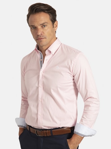 Sir Raymond Tailor Regular fit Button Up Shirt 'Waterford' in Pink
