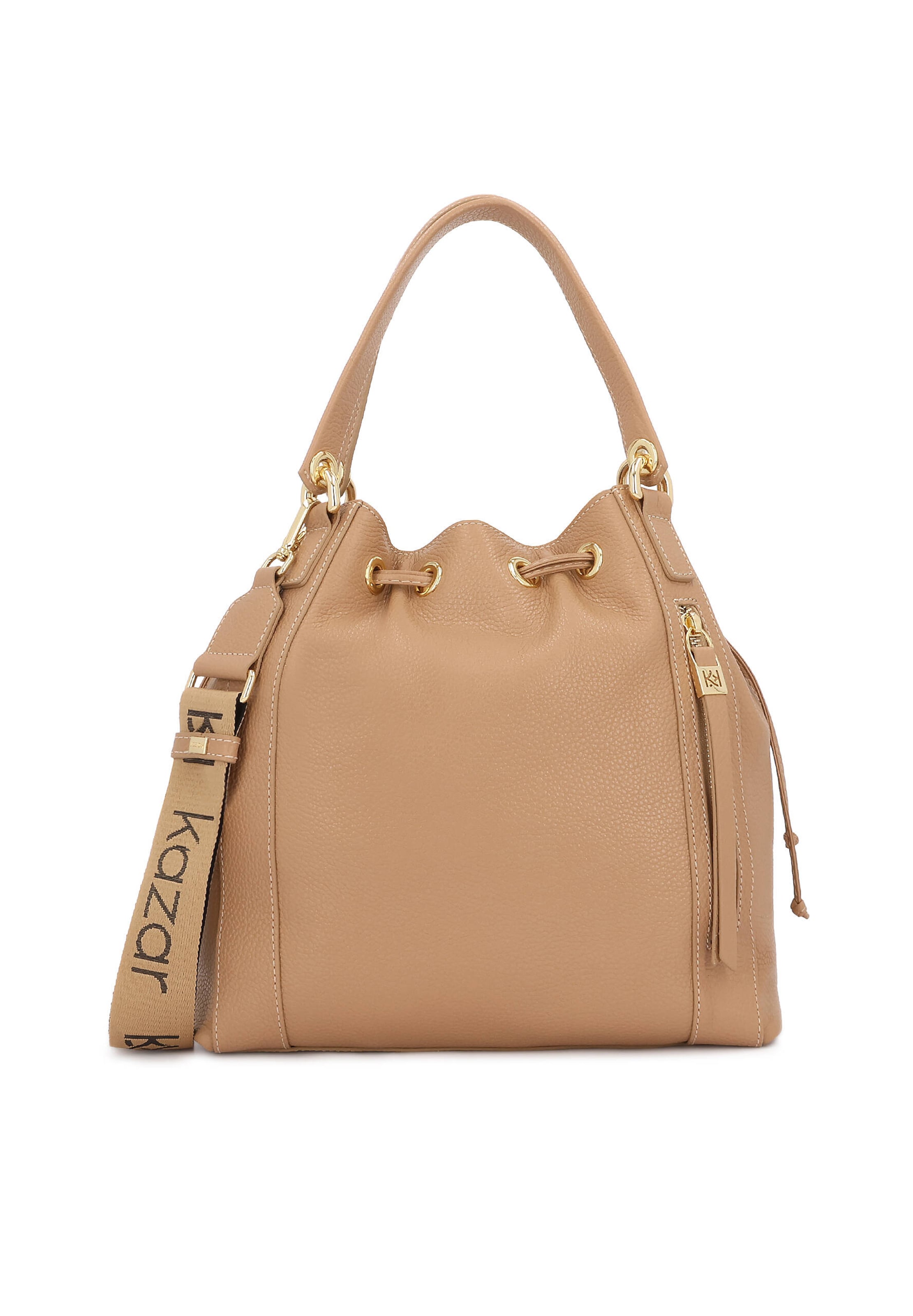 Kazar Pouch in Beige: front