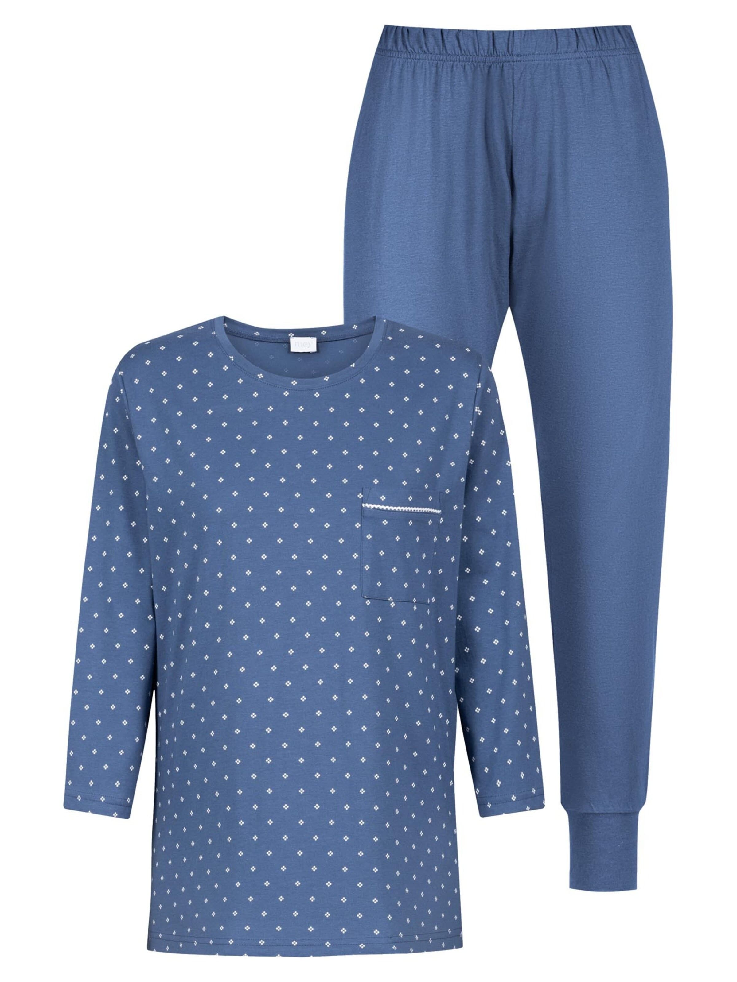 Mey Pyjama 'Sleep & Relax'‌‌‌‌‌‌ in Blau: Vorderseite